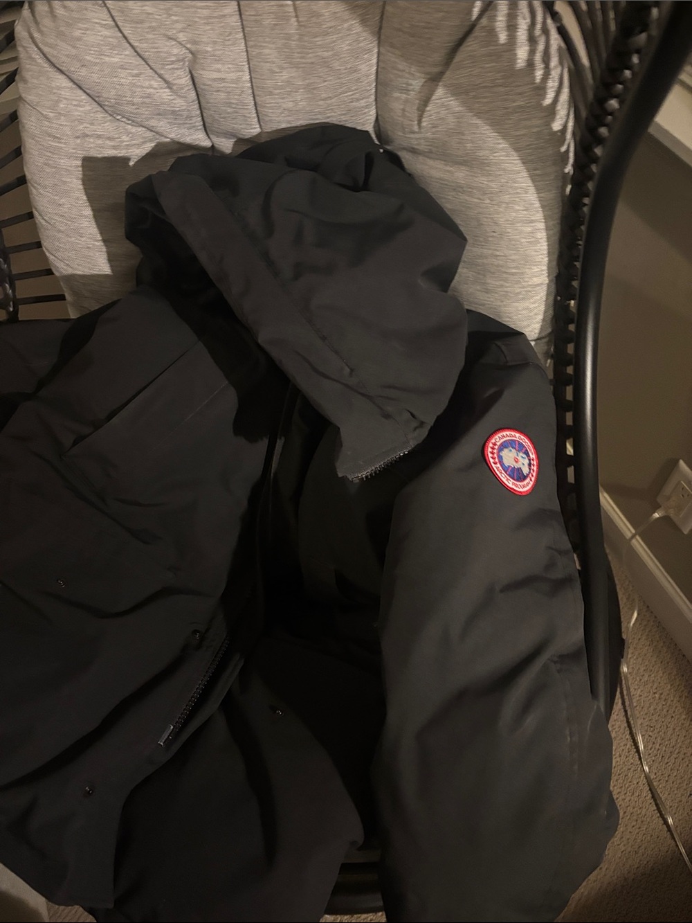 Canada Goose Men's Black Hooded Puffer Jacket